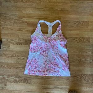 The north face work out tank. Large. Pink & white